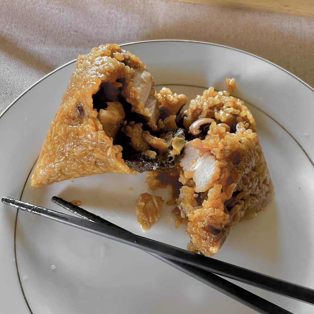 Chinese Dumpling with pork belly,beans,mushroom,salted egg