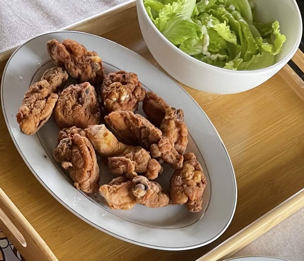 Nam Yue Fried Chicken on a plate